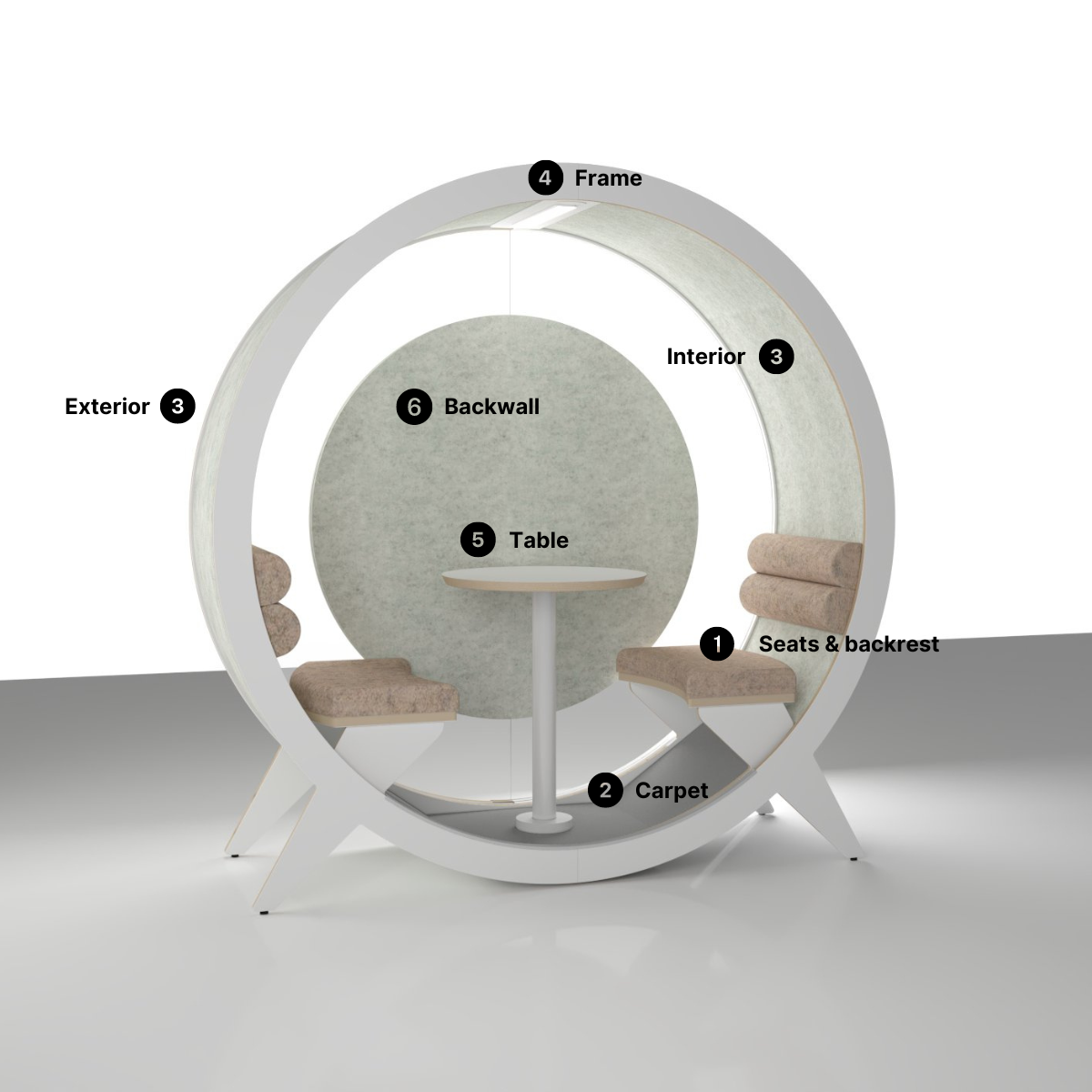 BlockO TWO - A beautifully designed acoustic meeting pod for up to two individuals. US Design Patent Number D1047478EUIPO Certificate of registration No 008273221-0001, 008273221-0002, 008273221-0003No 015014075-0001