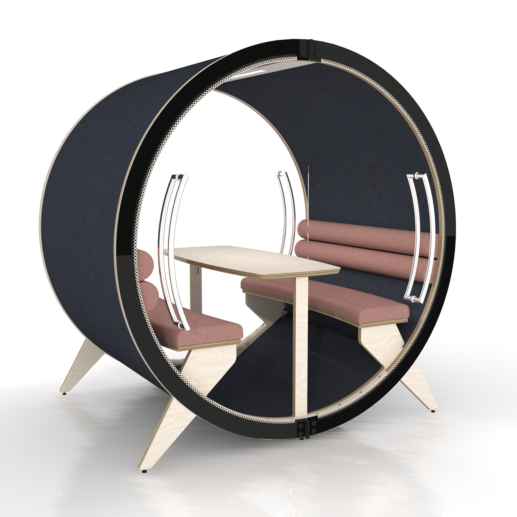 BlockO FOUR+ Quiet - BlockO FOUR+ Quiet is the most-eyecatching acoustic seater designed for up to four people. US Design Patent Number D1047478EUIPO Certificate of registration No 008273221-0001, 008273221-0002, 008273221-0003No 015014075-0001